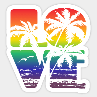 Love is Love Gay Pride LGBT Beach | BearlyBrand Sticker